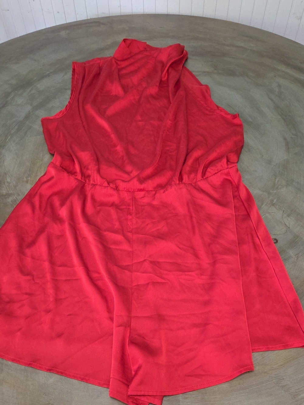 Red One Shoulder Romper